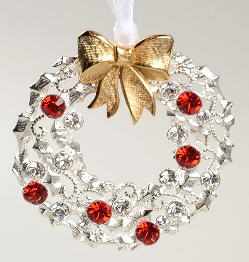 Lunt Christmas Ornament Crystal Wreath - Boxed by Lunt Silver-1
