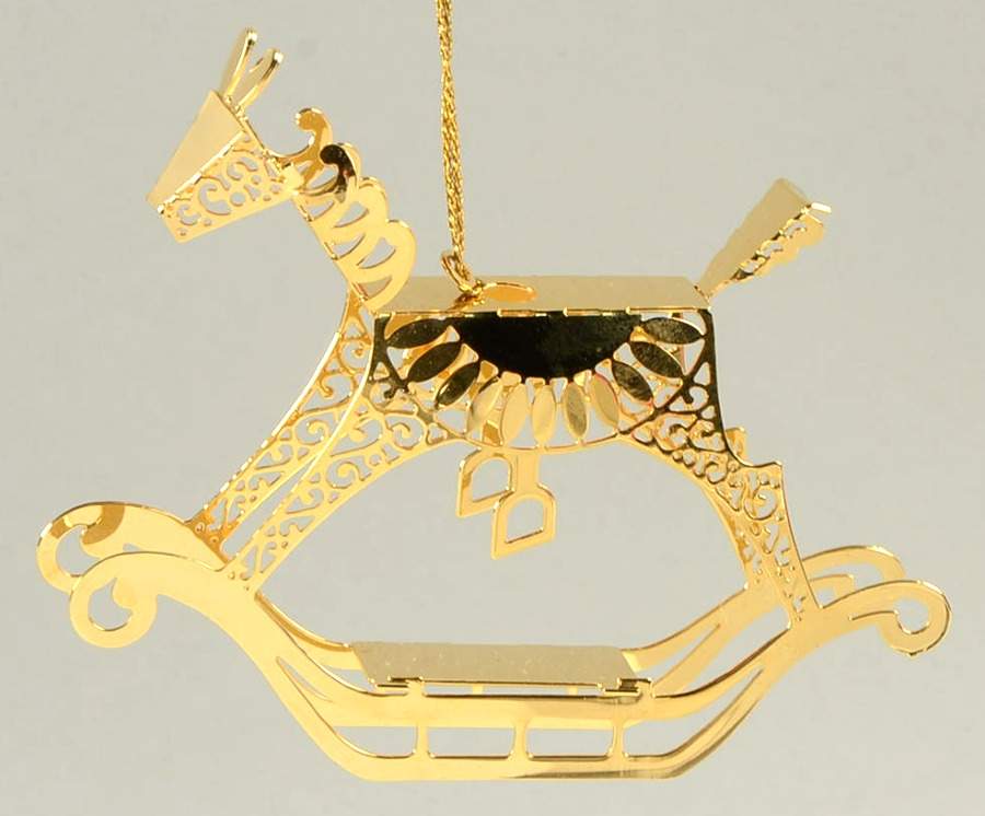 Lunt Christmas Ornament Rocking Horse-Goldplated - Boxed by Lunt Silver-1