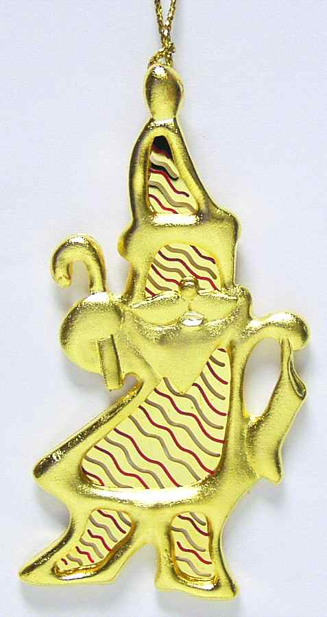 Lunt Christmas Ornament Santa With Gold - Boxed by Lunt Silver-1
