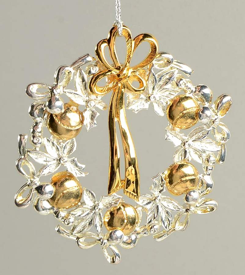 Lunt Christmas Ornament Gold & Silver Wreath - Boxed by Lunt Silver-1