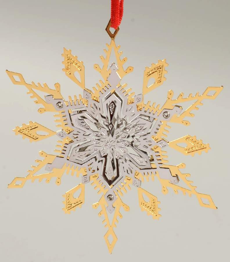 Lunt Christmas Ornament Two-Tone Puffed Snowflake - Boxed by Lunt Silver-1
