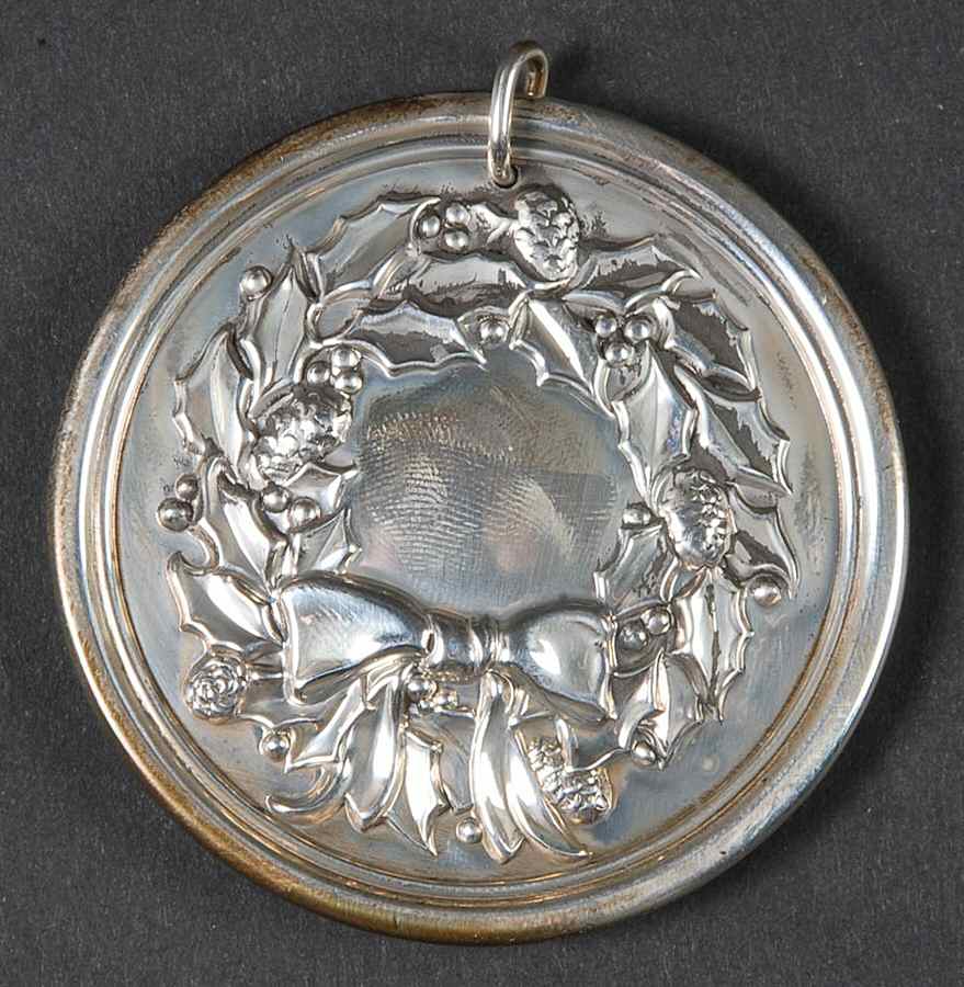 Flowers of Christmas Holly Wreath - Boxed by Lunt Silver-1