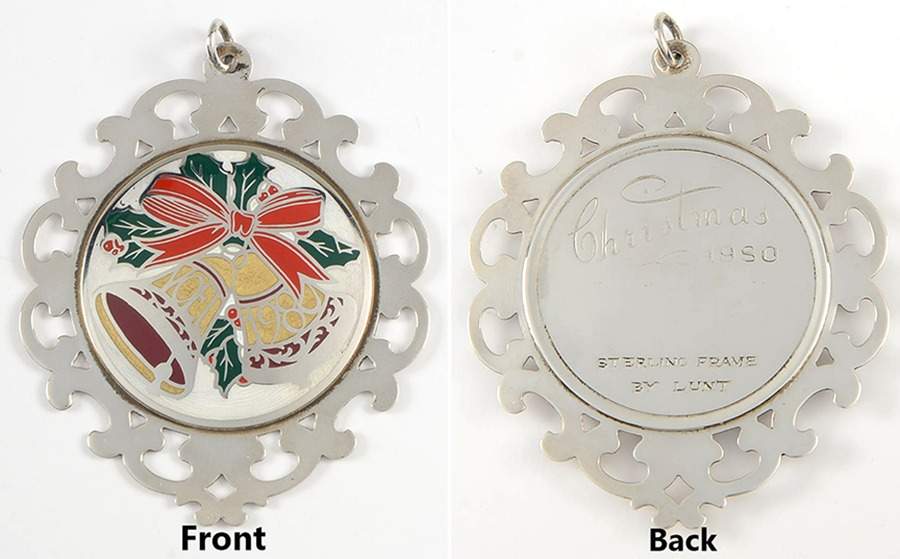 Framed Medallion Christmas Bells - No Box by Lunt Silver-1