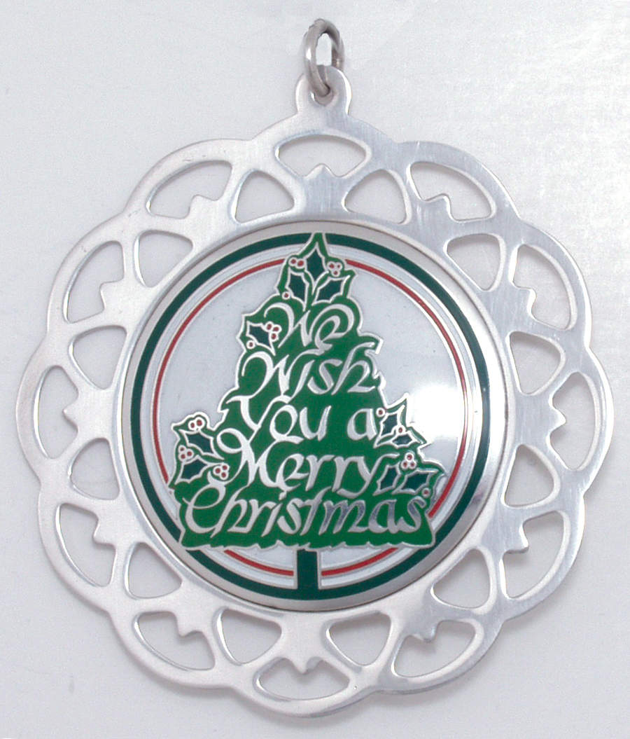 Framed Medallion We Wish You A Merry Christmas - Boxed by Lunt Silver-1