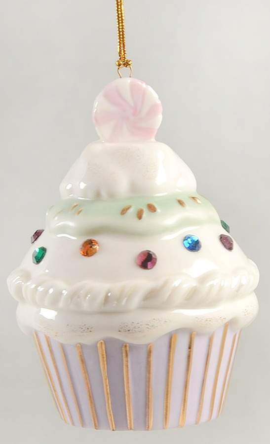 Lenox Christmas Ornament Sparkling Sweets Cupcake-Purple Base - Boxed by Lenox-1