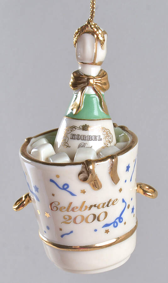 Millennium Ornament Korbel Champagne Bottle - With Box by Lenox-1