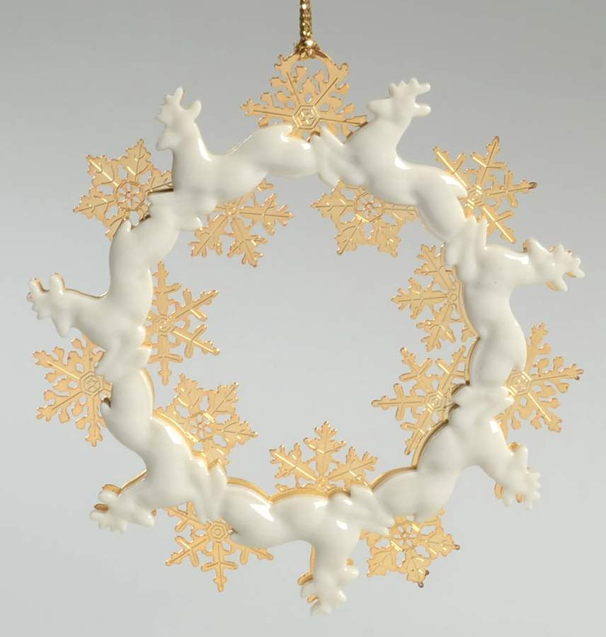 Lenox Christmas Ornament Reindeer Wreath - Boxed by Lenox-1