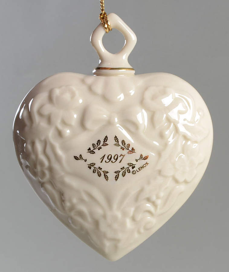Annual Christmas Ornament 1997-Heart - No Box by Lenox-1