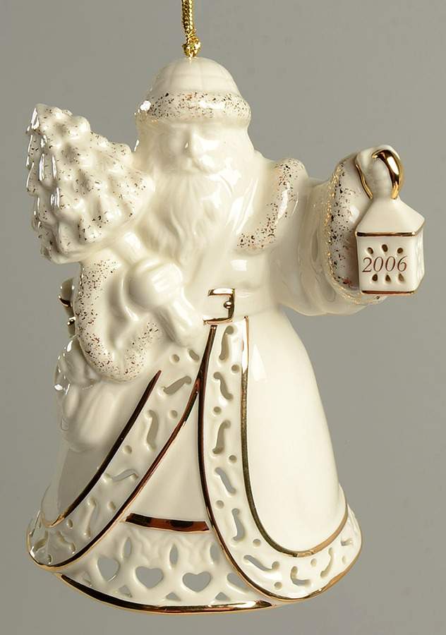 Annual Christmas Ornament 2006-Santa With Lantern - No Box by Lenox-1