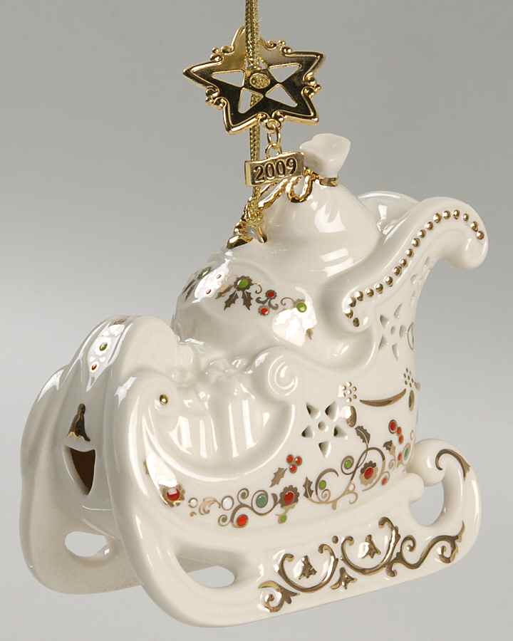 Annual Christmas Ornament 2009 Sleigh Ride - No Box by Lenox-1