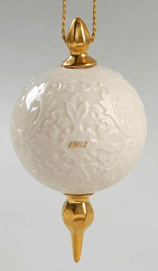Annual Christmas Ornament 1982-Ball With Spire - No Box by Lenox-1