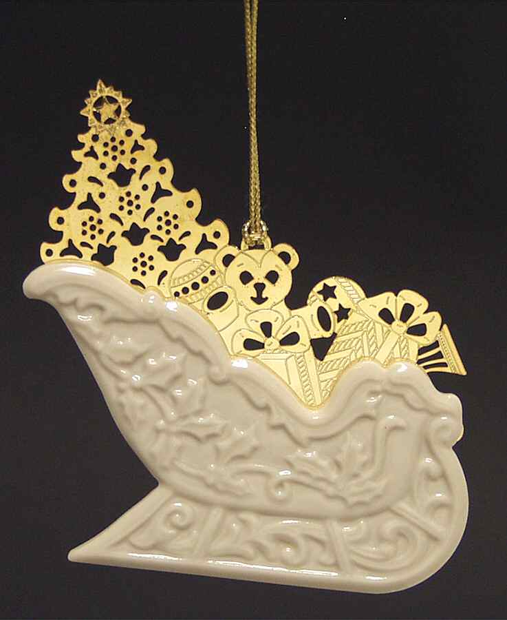Christmas Gold Sleigh - No Box by Lenox-1