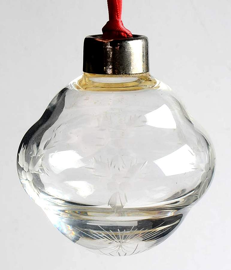 Crystal Ball Ornament Holly Cut - Boxed by Lenox-1