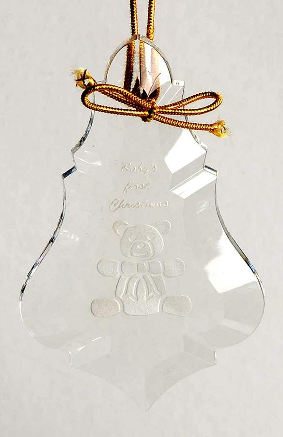 Crystal Christmas Ornament Baby's First Christmas-Teddy - With Box by Lenox-1