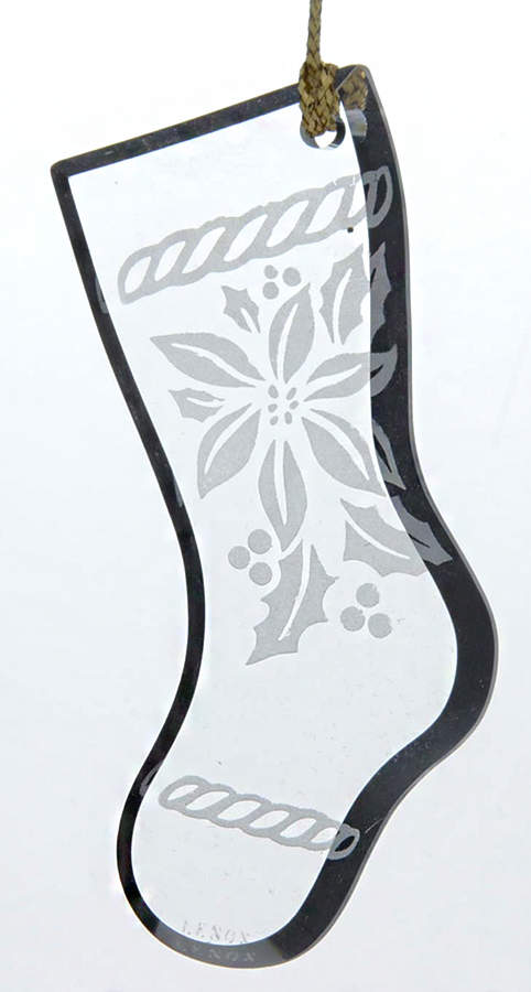 Crystal Christmas Ornament Stocking-Poinsettia - Boxed by Lenox-1