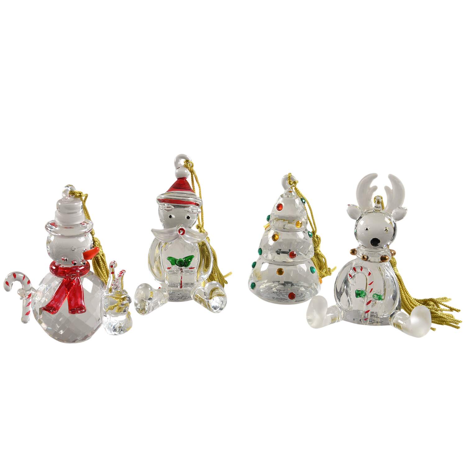 Crystal Christmas Ornament Cheer Chrystalline-Set Of 4 - Boxed by Lenox-1