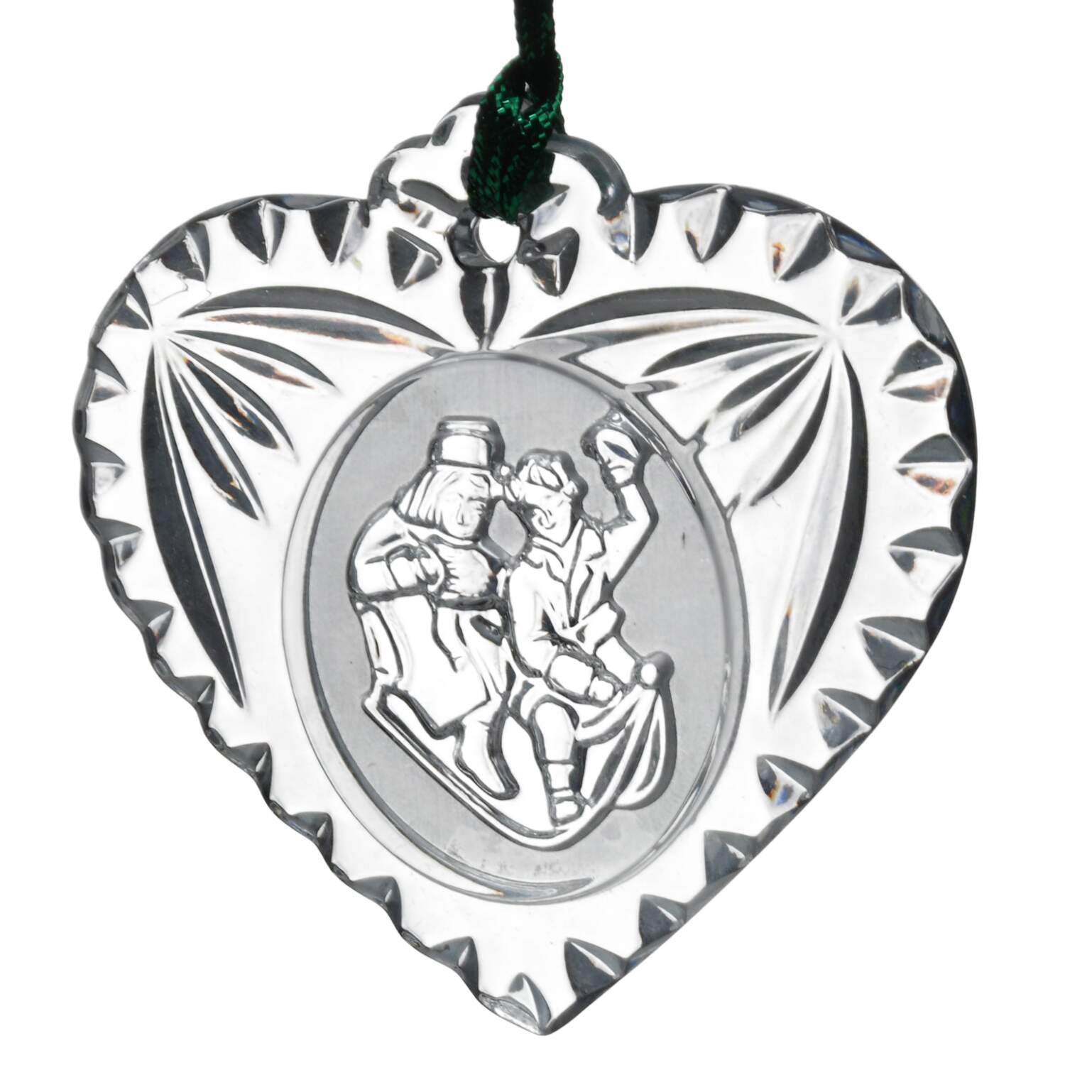 Crystal Christmas Ornament Frosted Intaglio Sleigh - Boxed by Lenox-1