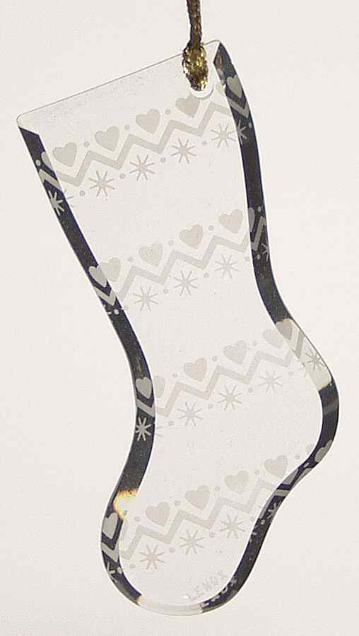 Crystal Christmas Ornament Stocking-Hearts - Boxed by Lenox-1