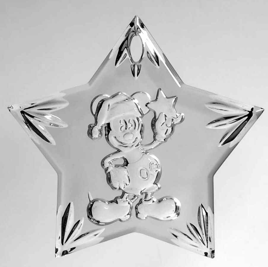Crystal Christmas Ornament Mickey W/ Star - Boxed by Lenox-1