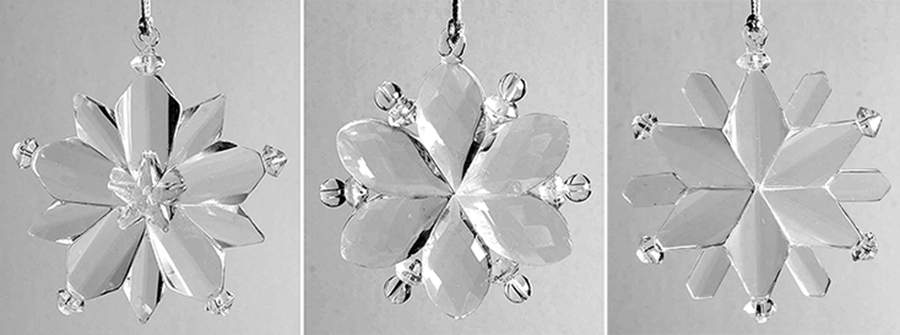 Crystal Christmas Ornament Snowflake Chrystalline-Set Of  - No Box by Lenox-1