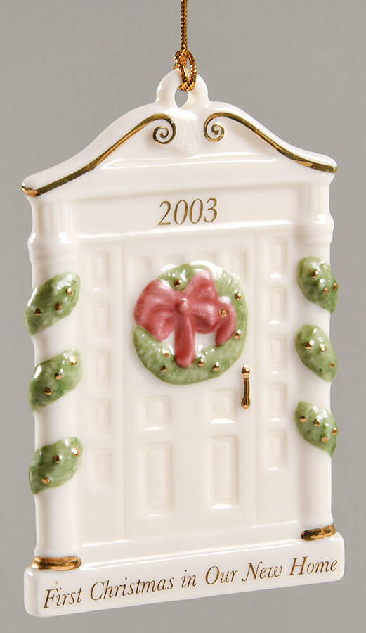 First Christmas In Our New Home 2003-Door W/ Wreath - Boxed by Lenox-1