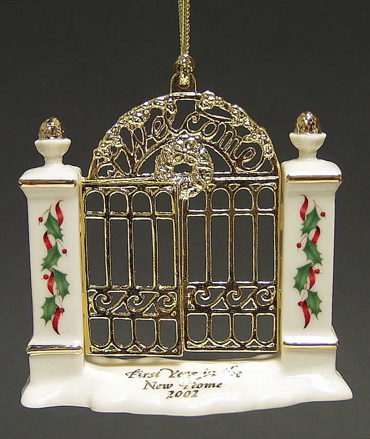First Christmas In Our New Home 2002-Welcome Gate - No Box by Lenox-1