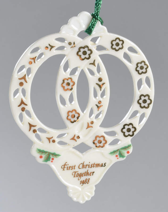 Our First Christmas Together 1988-Rings & Heart - No Box by Lenox-1