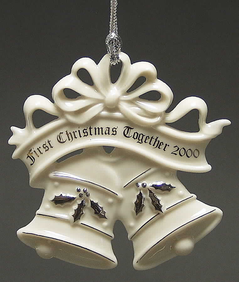 Our First Christmas Together 2000-Wedding Bells W/ Silver Holly - Boxed by Lenox-1