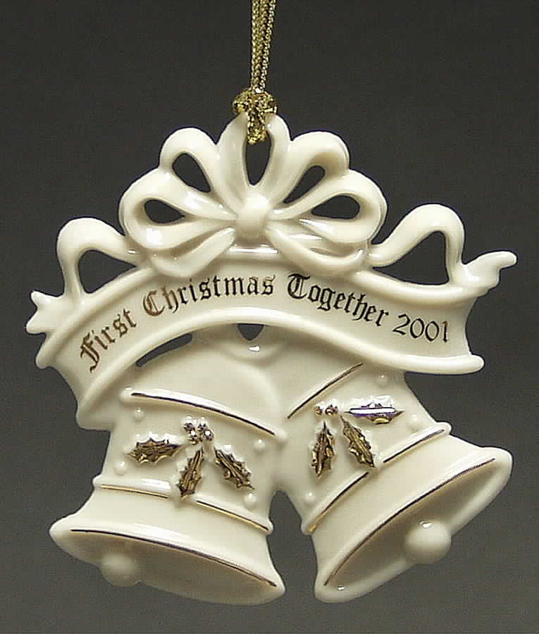 Our First Christmas Together 2001-Wedding Bells W/ Gold Holly - Boxed by Lenox-1