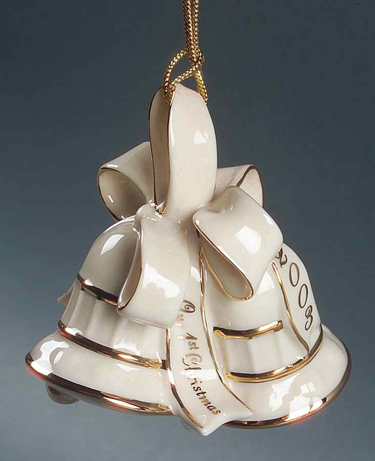 Our First Christmas Together 2003-Wedding Bells W/ 3d Ribbon - No Box by Lenox-1