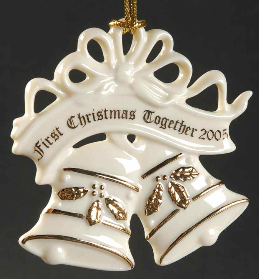 Our First Christmas Together 2005-Wedding Bells W/ Gold Holly - Boxed by Lenox-1