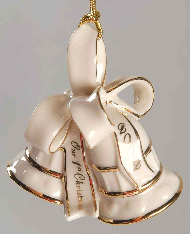 Our First Christmas Together 2002-Wedding Bells W/ 3d Ribbon - No Box by Lenox-1