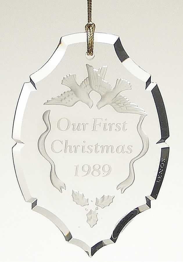 Our First Christmas Together-Crystal 1989-Pendant/ Lovebirds - Boxed by Lenox-1