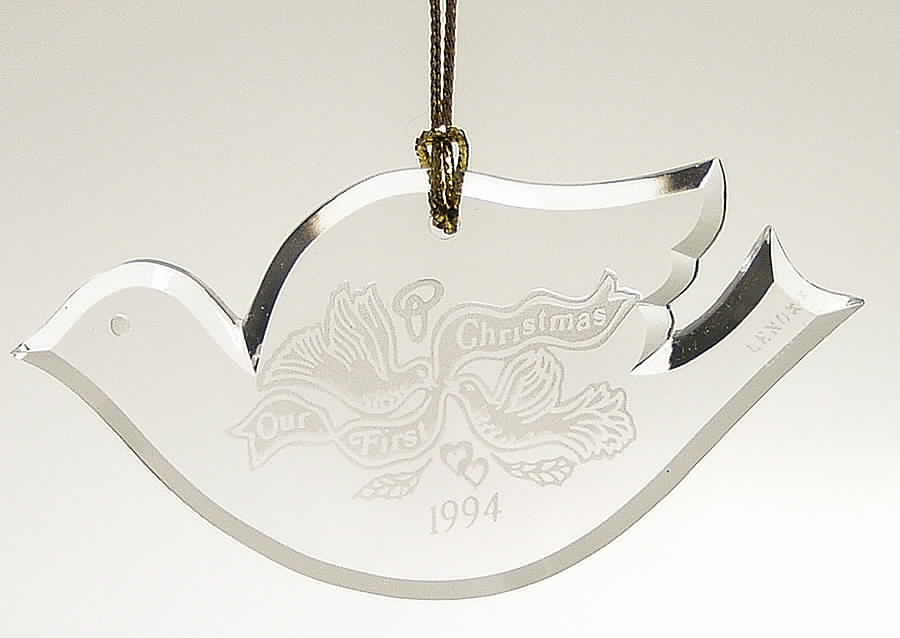 Our First Christmas Together-Crystal 1994-Bird/ Lovebirds - No Box by Lenox-1