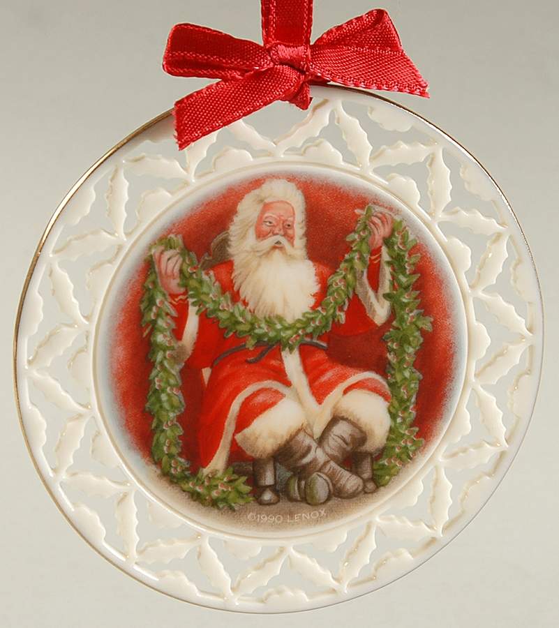 Santa's Portrait Santa With Garland - Boxed by Lenox-1