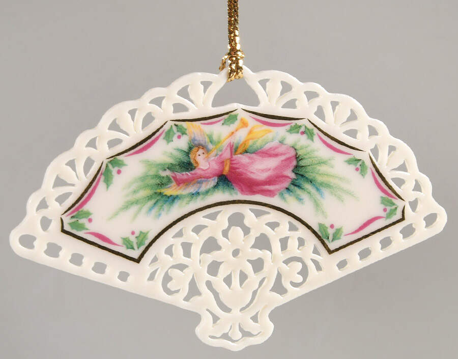 Victorian Lace Fan-Angel With Horn - Boxed by Lenox-1