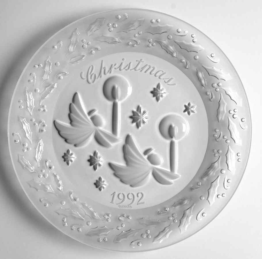 Crystal Holiday Christmas Plate Herald Angels - With Box by Lenox-1