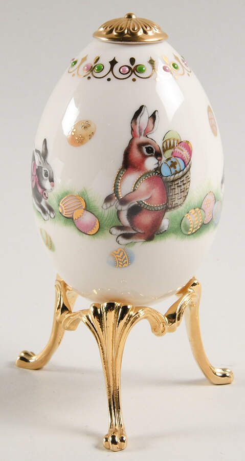 Easter Egg-Lenox China Treasures Rabbits & Ducks - With Box by Lenox-1