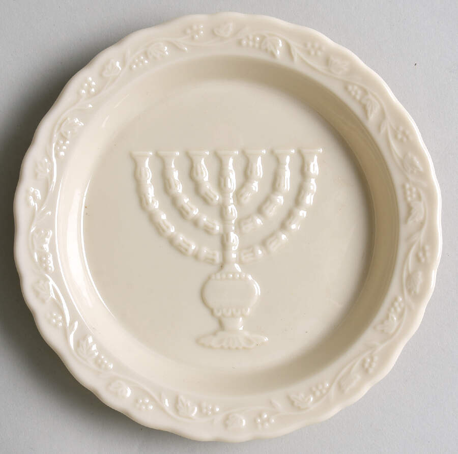 Judaic Collection Sabbath Sweet Dish-No Gold Trim - Round Sabbath Sweet Dish by Lenox-1