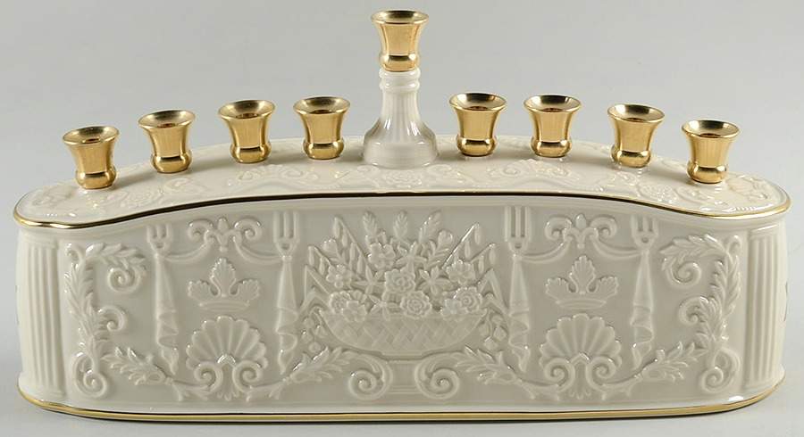 Judaic Collection Menorah Candleholder - Menorah Candle Centerpiece by Lenox-1