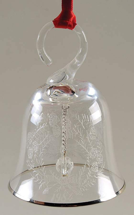 Annual Crystal Bell Wreath & Candle-Platinum Trim - Boxed by Lenox-1