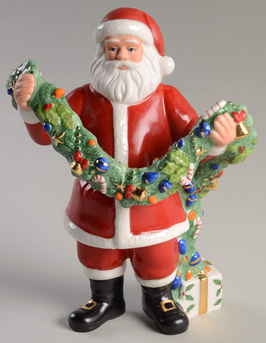 Annual Santa-Figurine Santa Decking The Halls - Boxed by Lenox-1