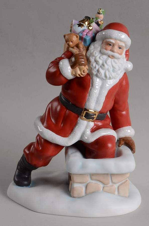 Annual Santa-Figurine Up On The Rooftop - No Box by Lenox-1