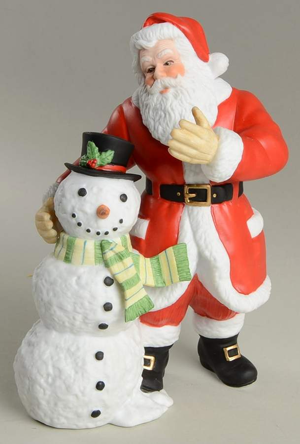 Annual Santa-Figurine Santa-With Snowman - No Box by Lenox-1
