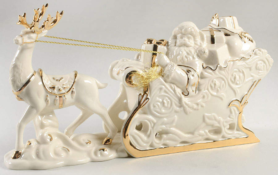 Lenox Christmas Figurine Santa With Sleigh - No Box by Lenox-1