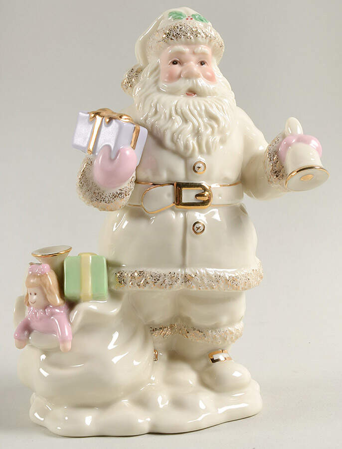 Lenox Christmas Figurine Santa Holding Bell With Presents - No Box by Lenox-1
