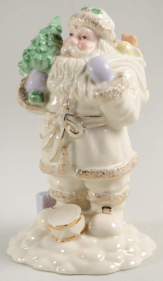 Lenox Christmas Figurine Santa Holding Tree With Presents - No Box by Lenox-1