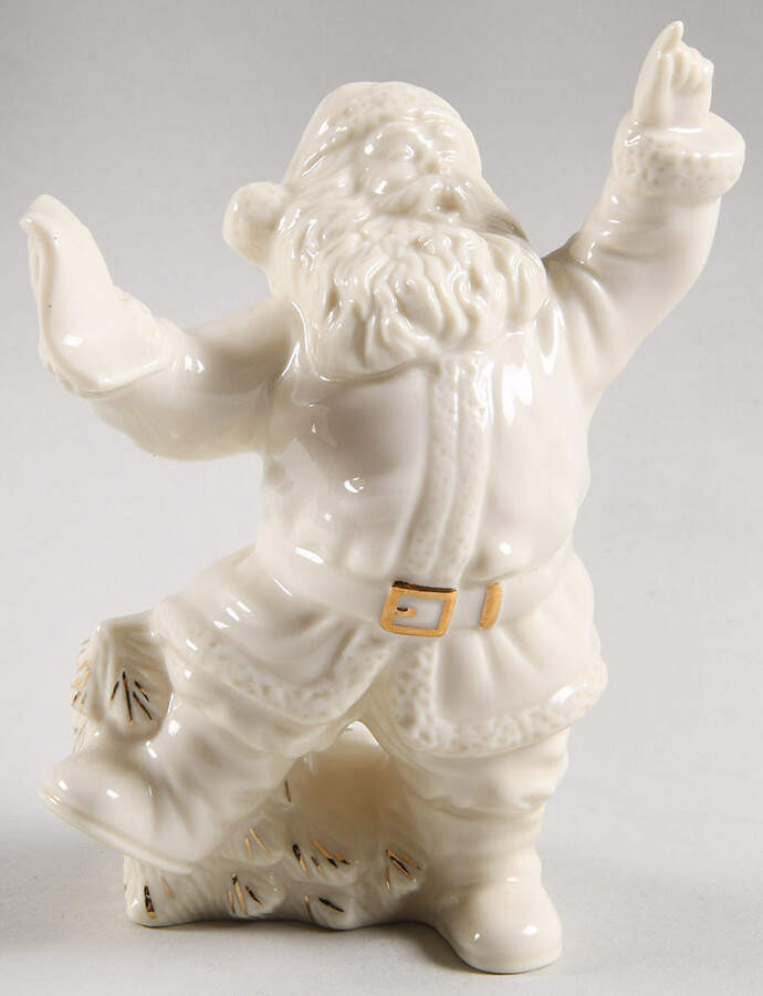 Ivory & Gold Santa Miniatures Santa Pointing With List - No Box by Lenox-1