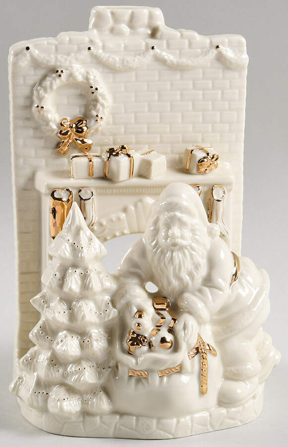 Lenox Christmas Figurine Santa Fireplace Votive - Boxed by Lenox-1