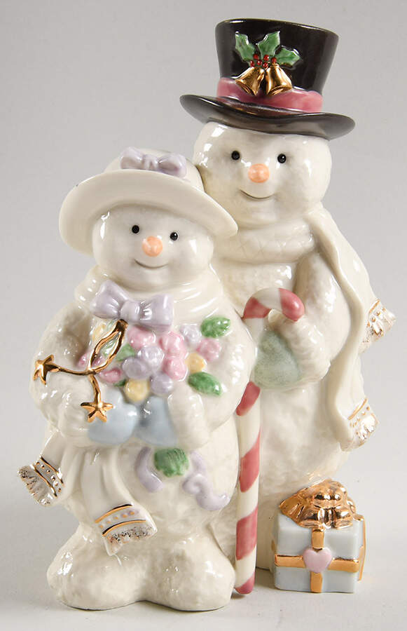 Lenox Christmas Figurine Snowmen Couple - No Box by Lenox-1